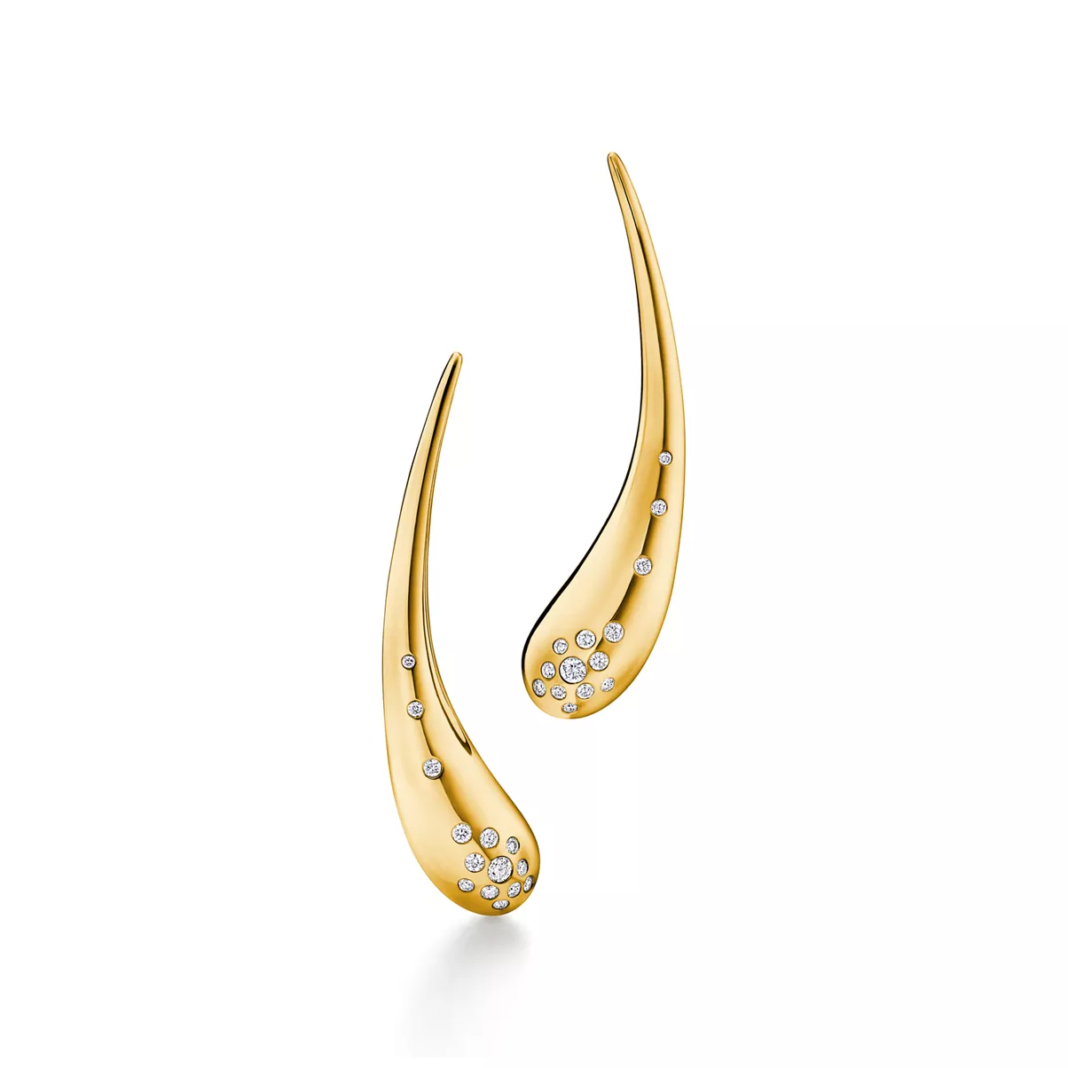 Teardrop Ohrringe in Gelbgold mit Diamanten