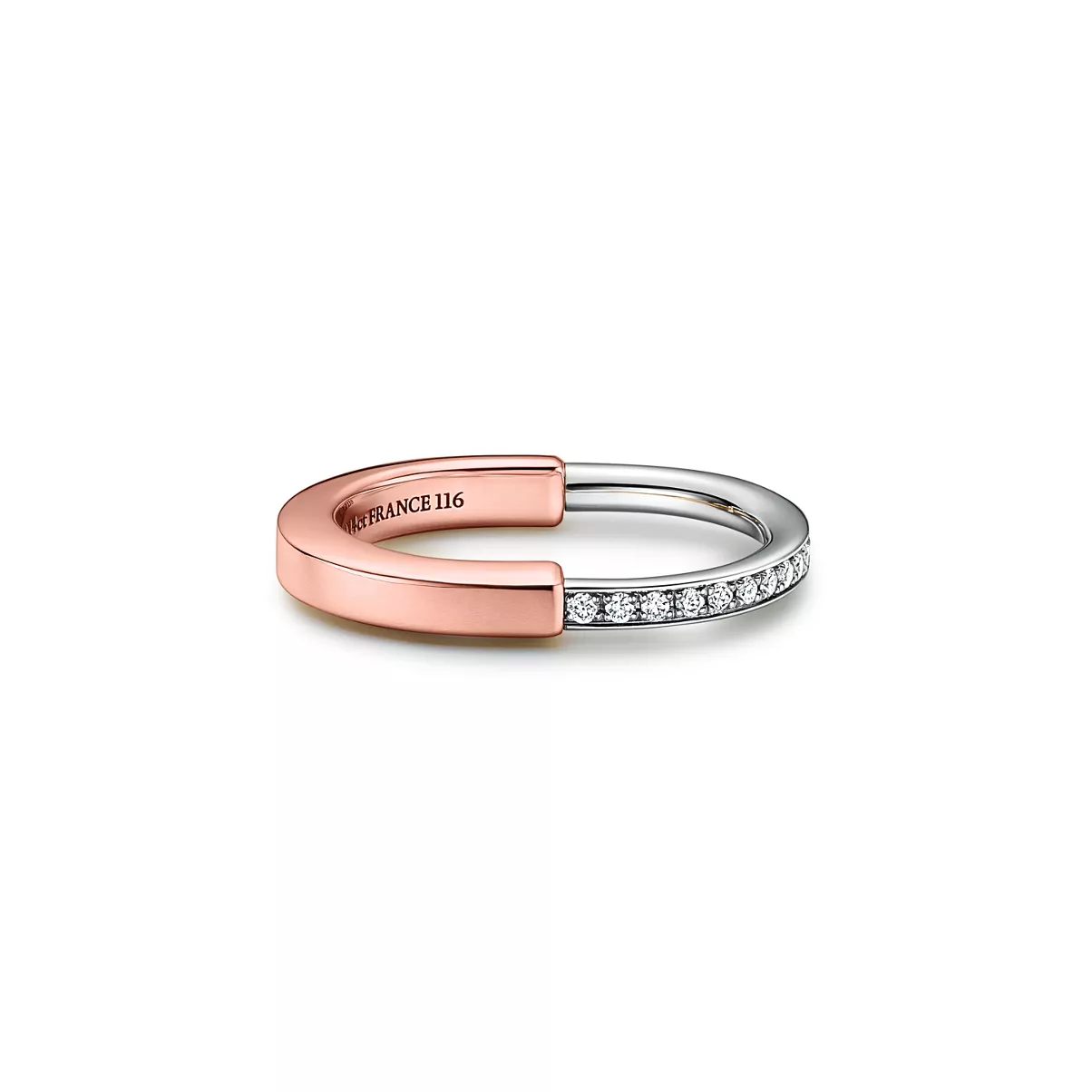 Small Ring in Rose Gold and Platinum with Diamonds