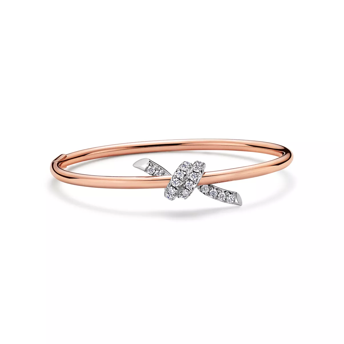 Bangle in Rose Gold and Platinum with Diamonds