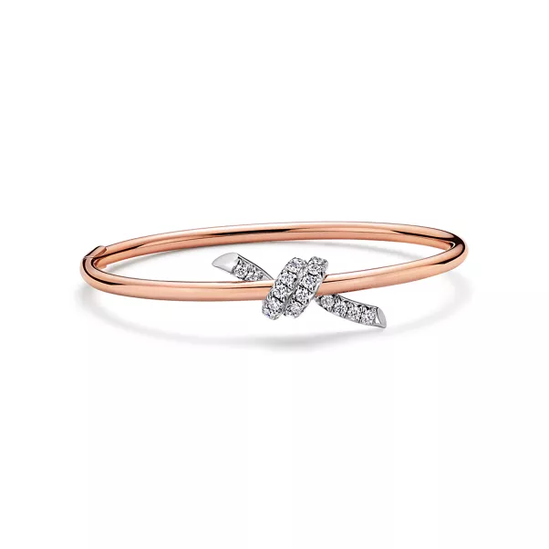 Bangle in Rose Gold and Platinum with Diamonds