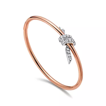 Tiffany Knot:Bangle in Rose Gold and Platinum with Diamonds, 3