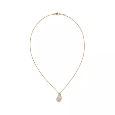 Elsa Peretti&reg;:Teardrop Pendant in Yellow Gold with Pav&eacute; Diamonds, 2