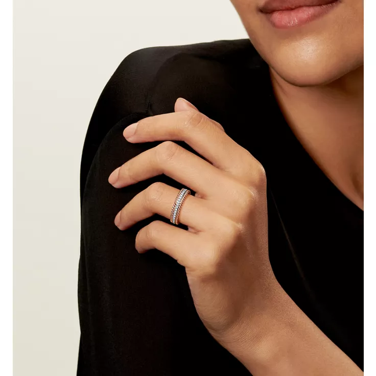 Tiffany Rope:Two-row Ring in Rose Gold and Platinum with Diamonds, 1