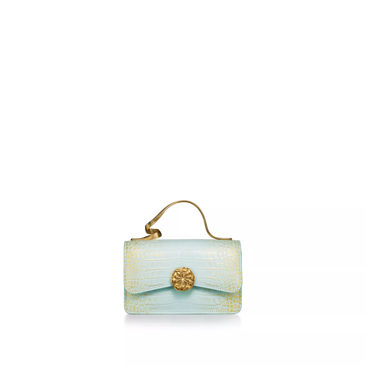 Mini Ribbons Top Handle Bag in Alligator Leather