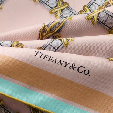Tiffany Scarves:Sixteen Stone Scarf in Pink Silk, 3