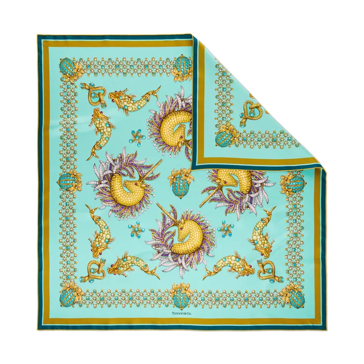 Tiffany Scarves:Unicorn Schal aus Seide in Tiffany Blue&reg;, 1