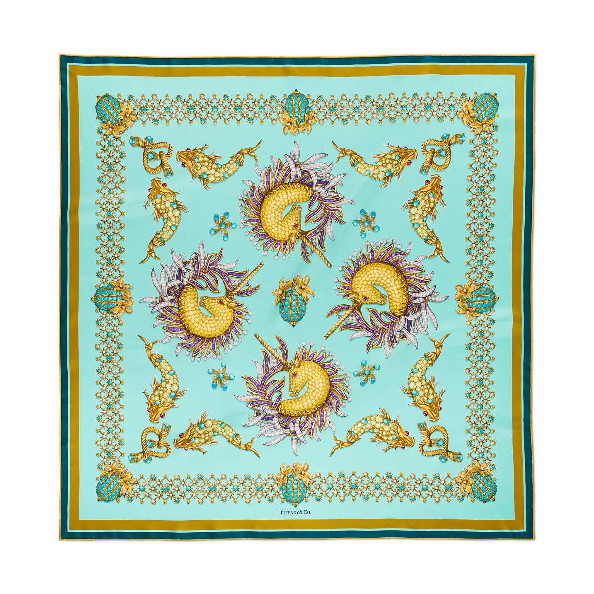 Unicorn Schal aus Seide in Tiffany Blue&reg;