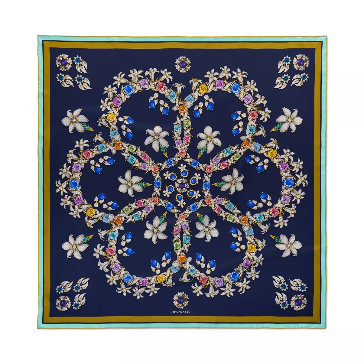Jasmine Scarf in Navy Silk