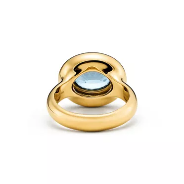 Paloma's Studio:Small Oval Aquamarine Ring in Yellow Gold, 2