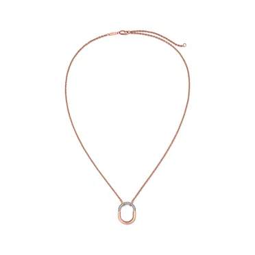 Tiffany Lock:Small Pendant in Rose Gold and Platinum with Diamonds, 3
