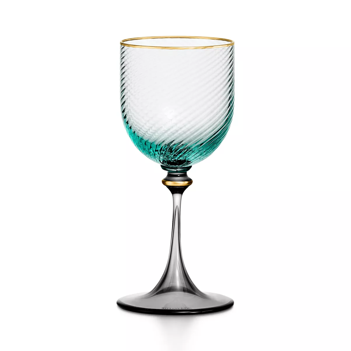 Red Wine Glass in Tiffany Blue&reg; Glass