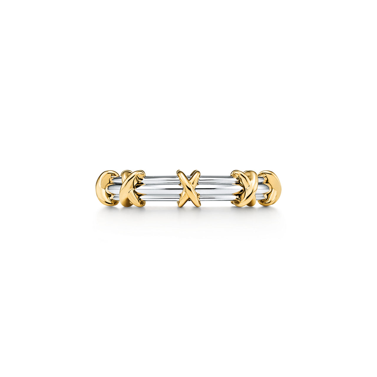 Band Ring in Platinum and Yellow Gold, 3 mm Wide