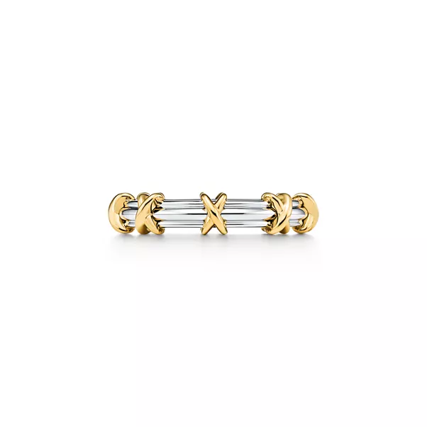 Sixteen Stone by Tiffany:Ring in Platin und Gelbgold, 3&nbsp;mm breit