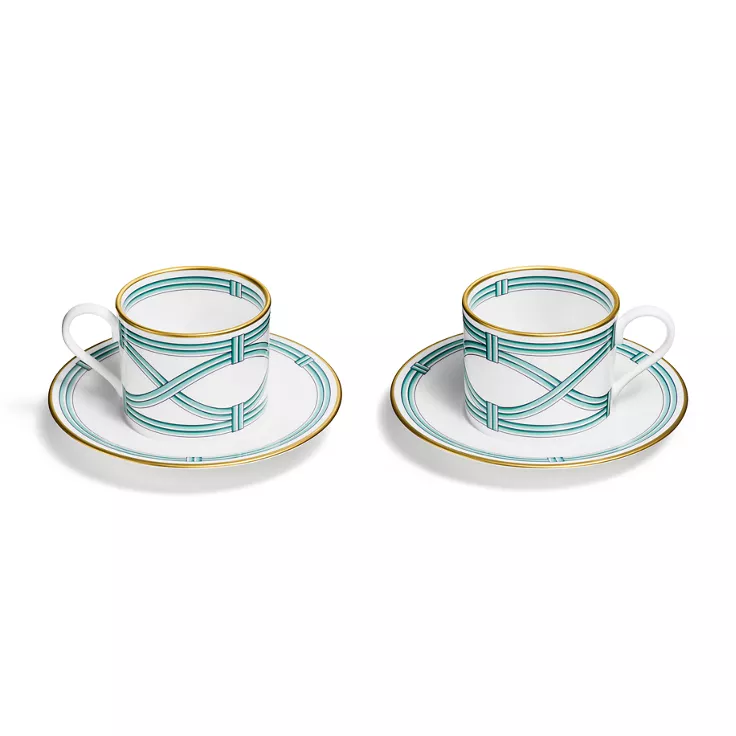 Tiffany Blue Link:Teacup and Saucer in Bone China, Set of Two, 1