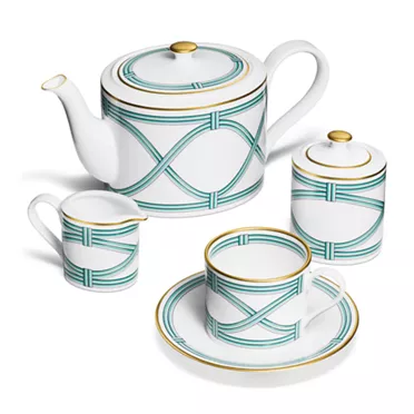 Tiffany Blue Link:Teacup and Saucer in Bone China, Set of Two, 2