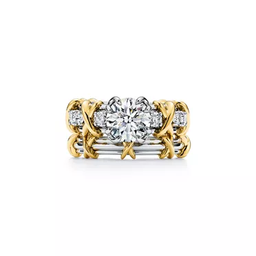 Sixteen Stone by Tiffany:Solitaire Diamond Ring in Platinum and Yellow Gold, 7
