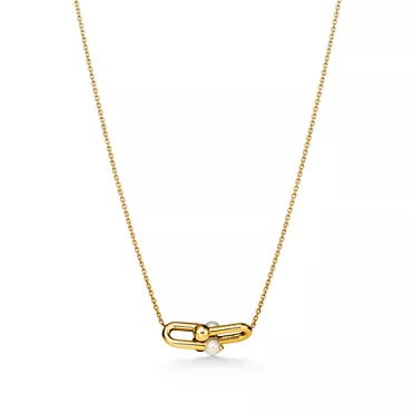 Tiffany HardWear:Medium Link Pendant in Yellow Gold with Pearls, 3