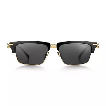 Tiffany HardWear:Sunglasses in Black Acetate with Dark Gray Lenses, 2