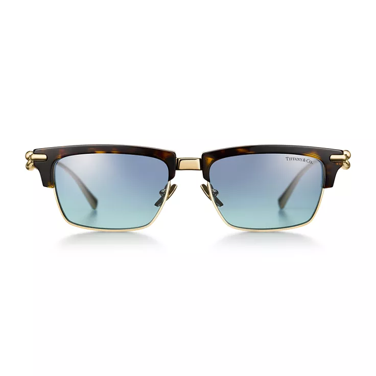 Tiffany HardWear:Gafas de sol de acetato carey con cristales de color Tiffany Blue&reg;, 1