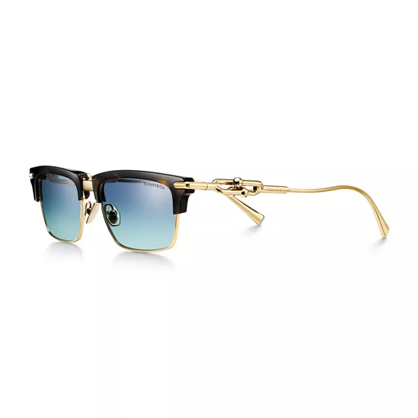Tiffany HardWear:Sunglasses in Tortoise Acetate with Tiffany Blue&reg; Lenses