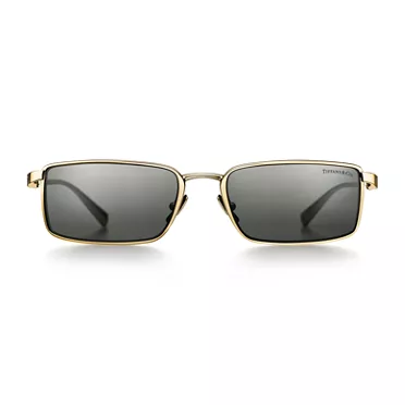 Tiffany T:Sunglasses in Gold-plated Metal with Dark Gray Lenses, 2