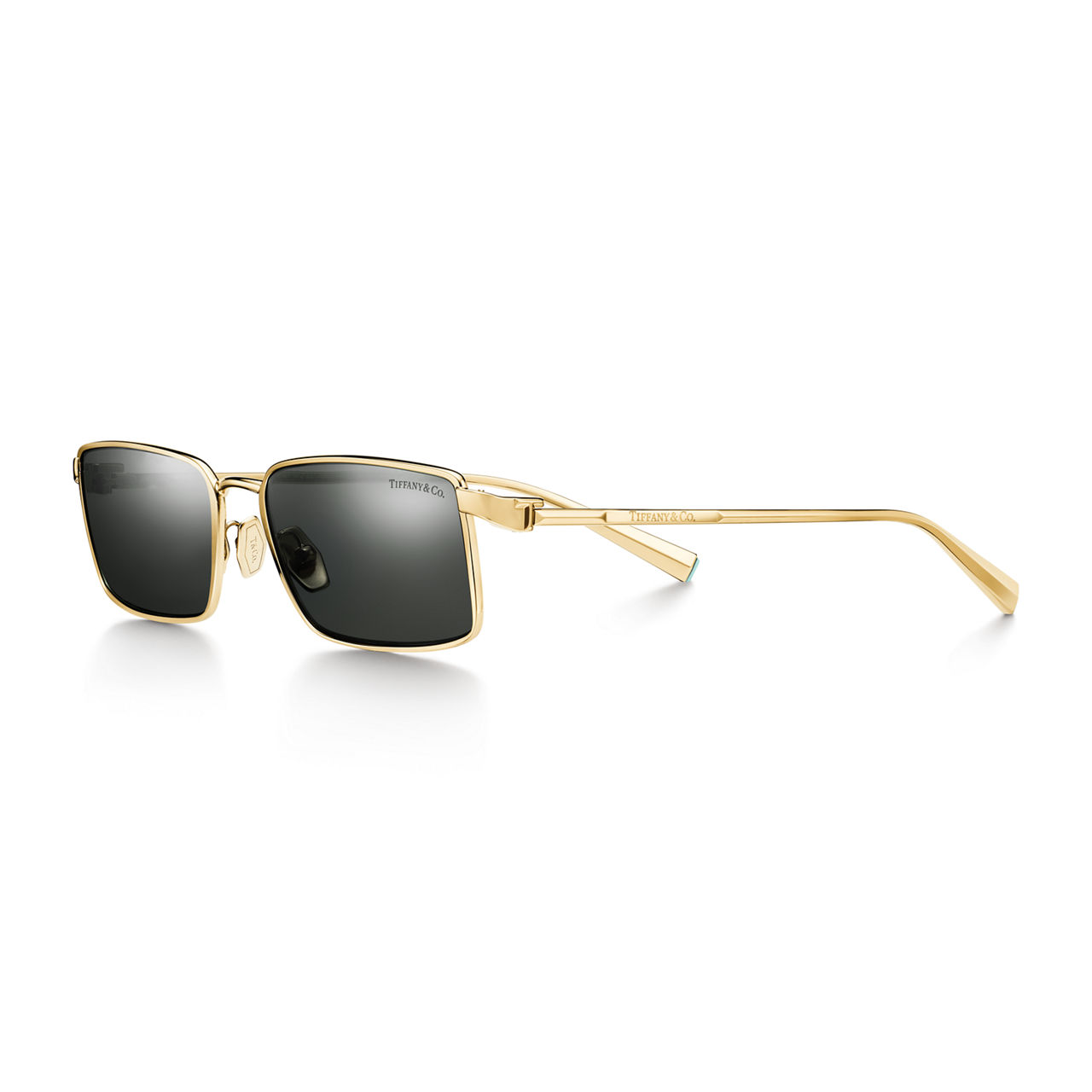 Sunglasses in Gold-plated Metal with Dark Gray Lenses