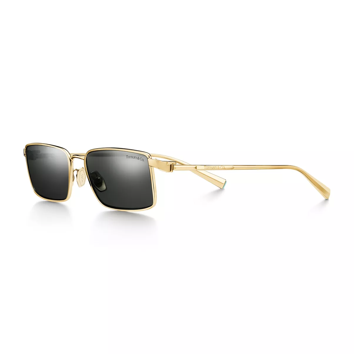 Sunglasses in Gold-plated Metal with Dark Gray Lenses