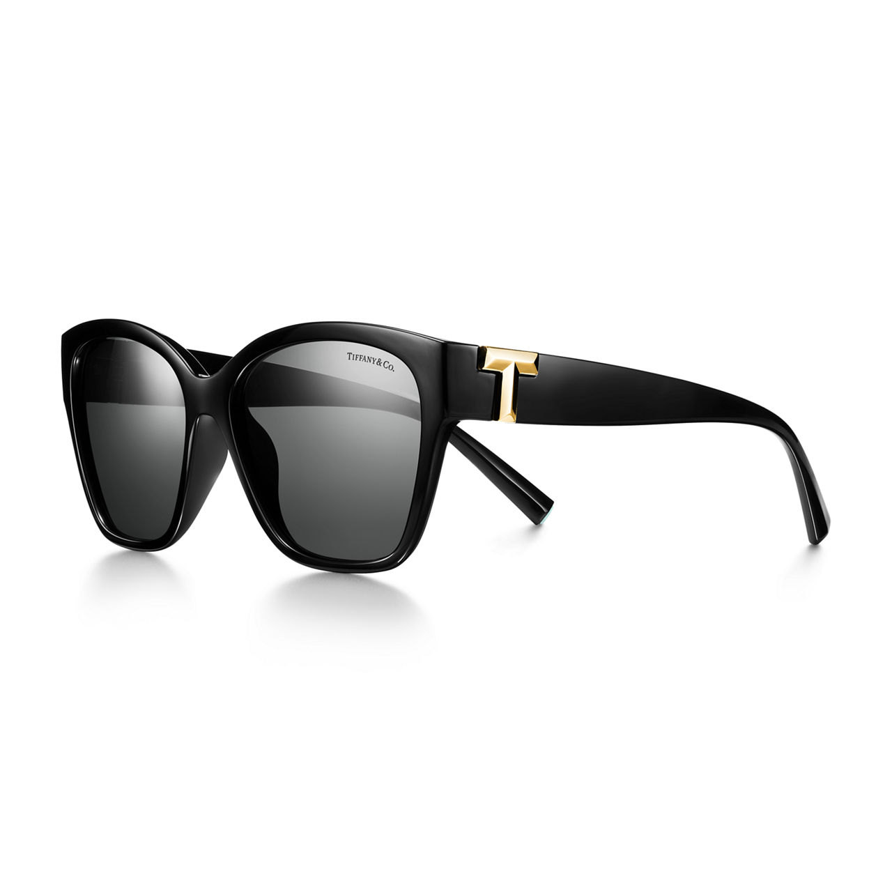 Occhiali da sole in acetato nero con lenti grigio scuro