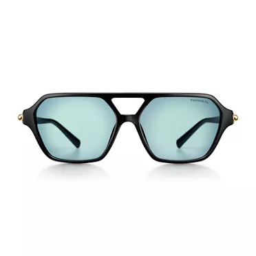 Collezione HardWear by Tiffany:Occhiali da sole in acetato nero con lenti Tiffany Blue&reg;, 2