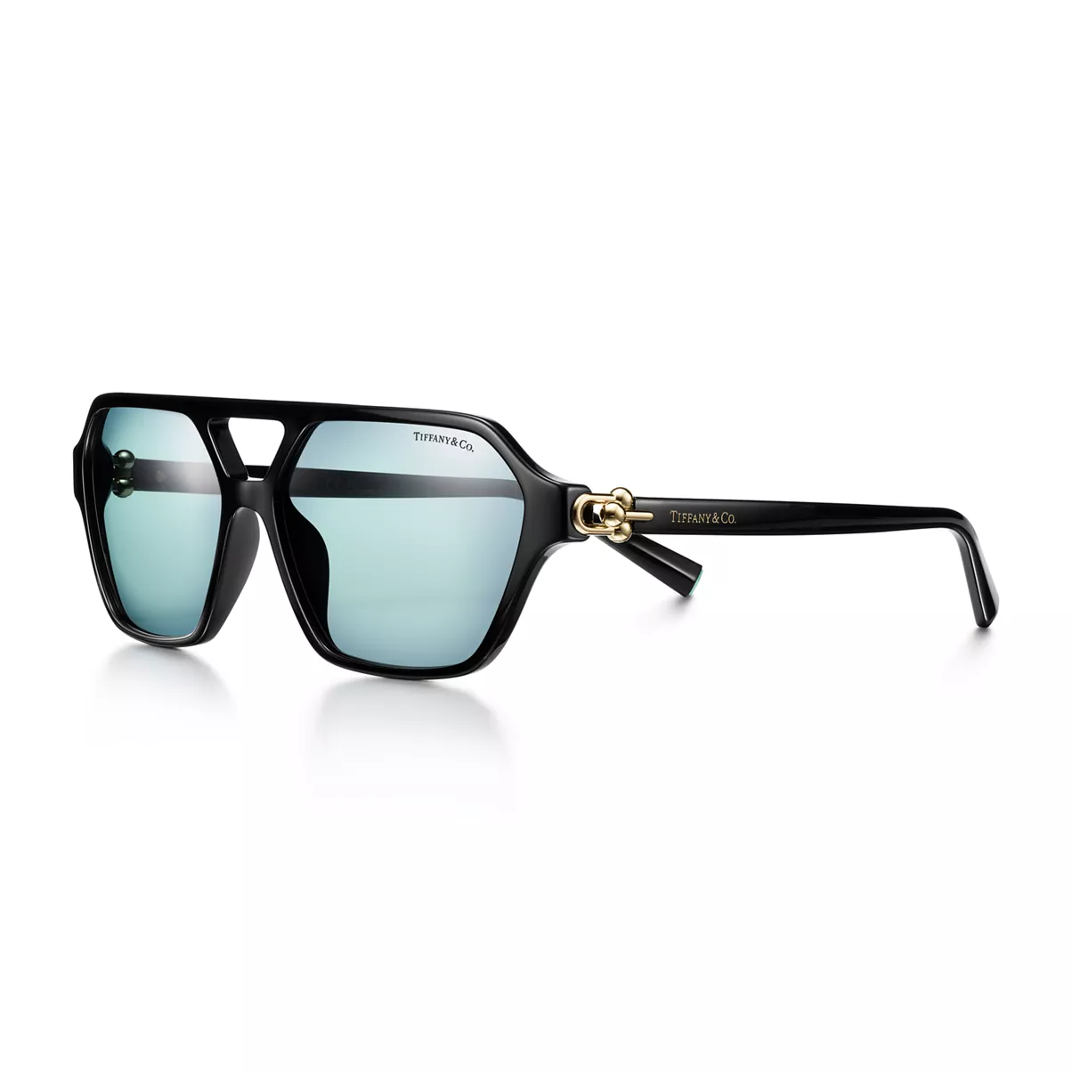 Sunglasses in Black Acetate with Tiffany Blue&reg; Lenses