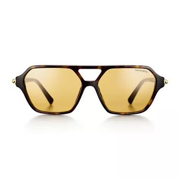 Tiffany HardWear:Sunglasses in Tortoise Acetate with Yellow Lenses, 2
