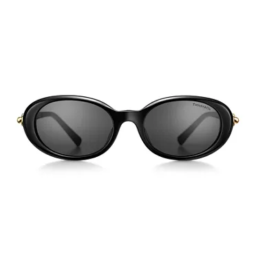 Tiffany HardWear:Sunglasses in Black Acetate with Dark Gray Lenses, 2
