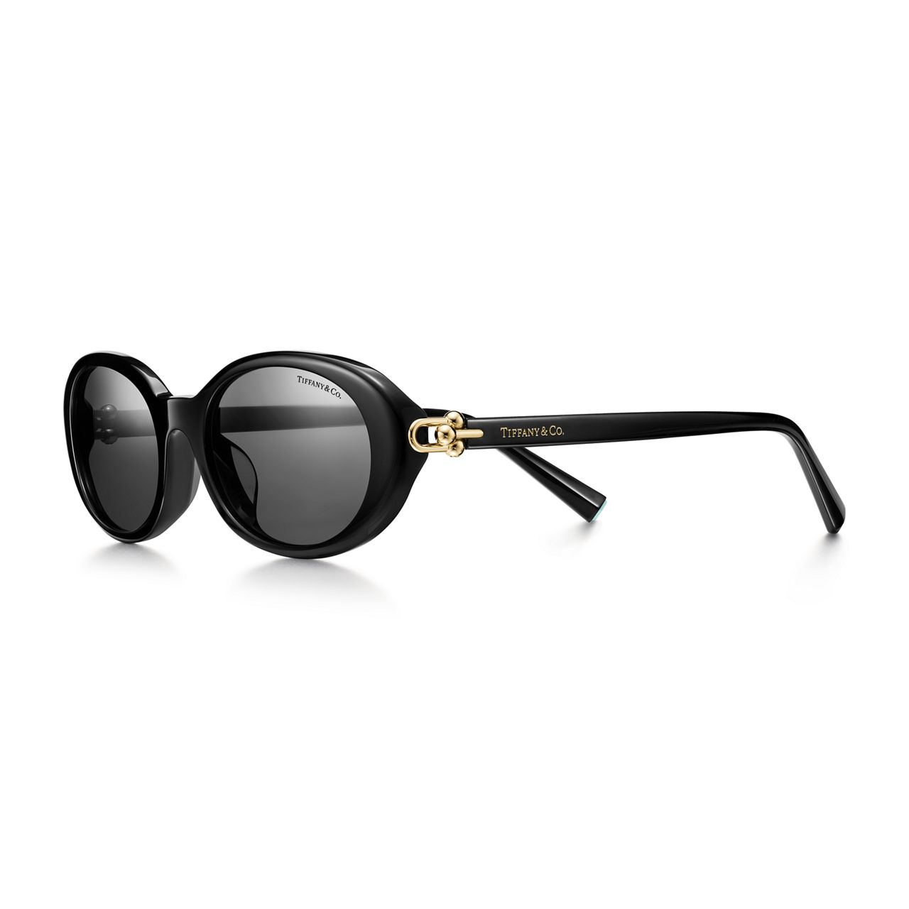 Tiffany HardWear:Sunglasses in Black Acetate with Dark Gray Lenses