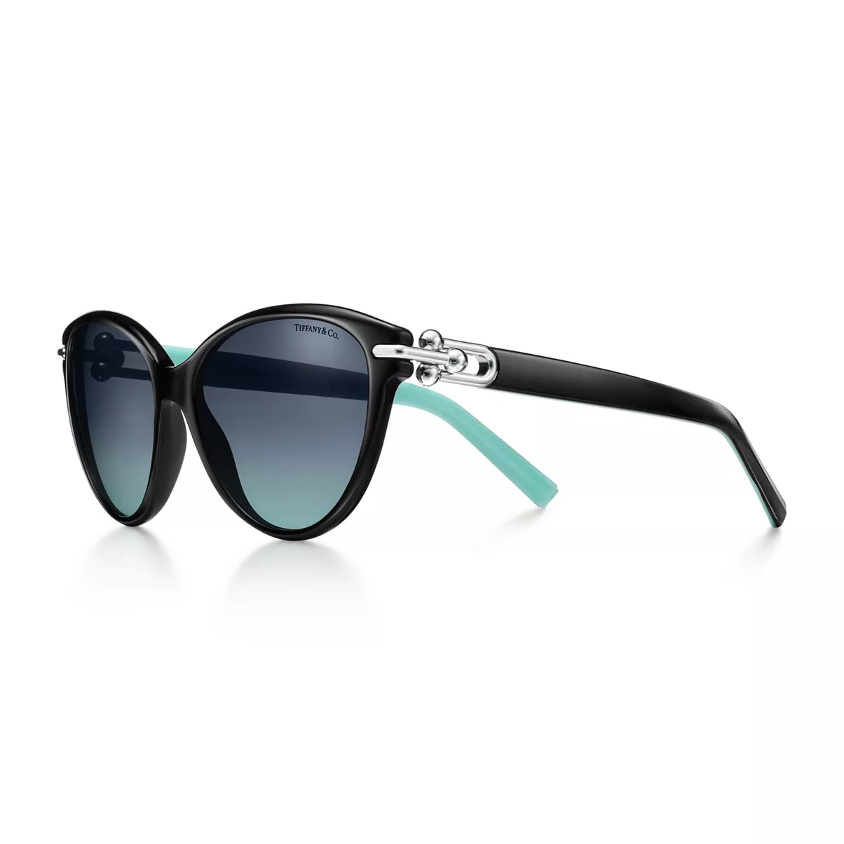 Sunglasses in Black Acetate with Tiffany Blue&reg; Gradient Lenses
