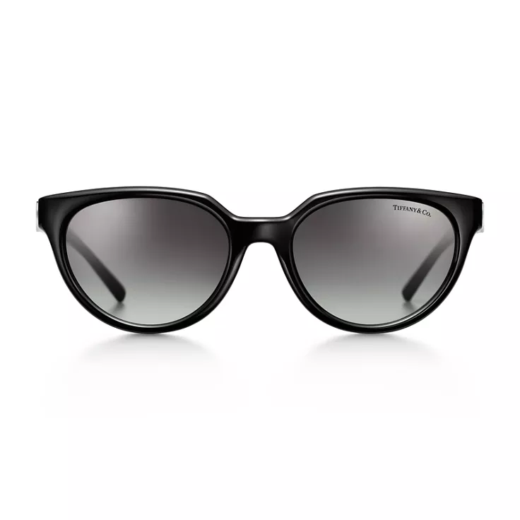 Return to Tiffany:Gafas de sol de acetato negro con cristales color gris degradado, 1