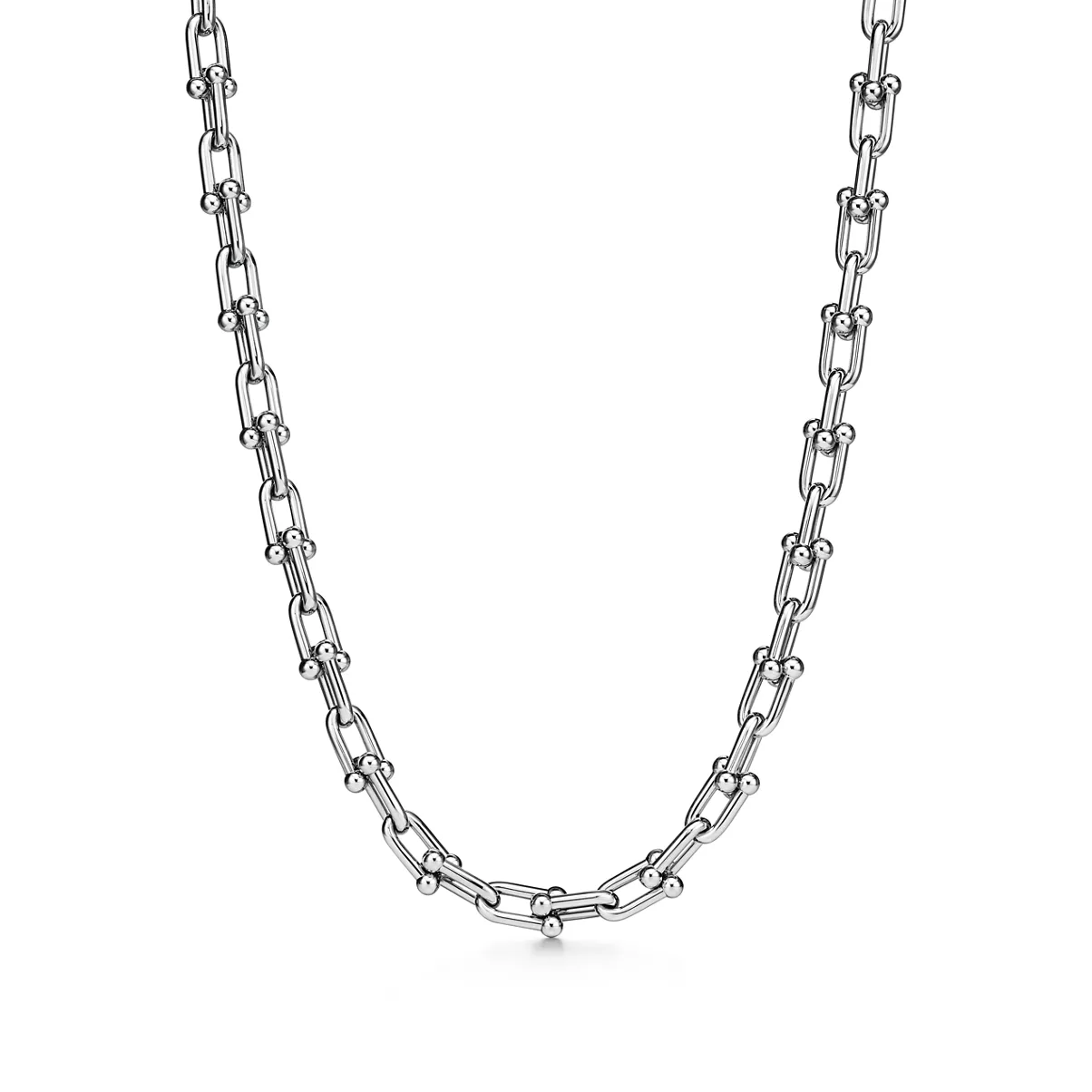 Medium Link Necklace in Platinum