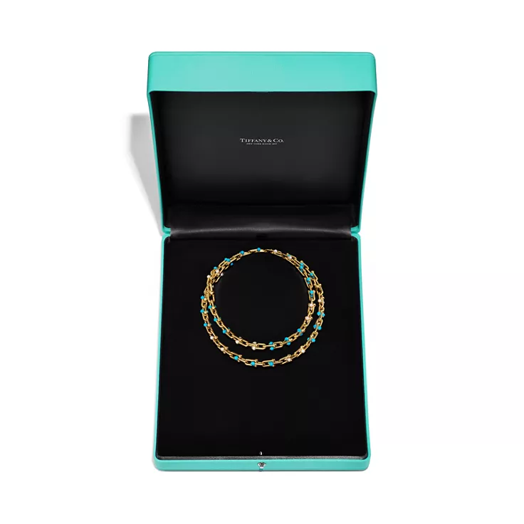 Tiffany HardWear:Transformable Long Necklace in Gold with Pearls and Turquoise, 8