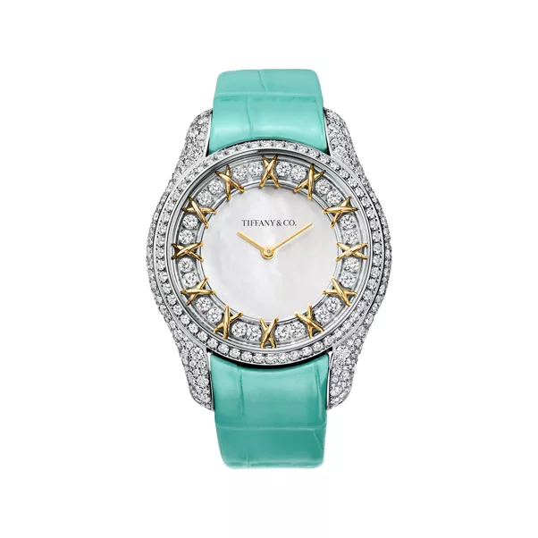 Sixteen Stone by Tiffany:Watch in Gold with Diamonds