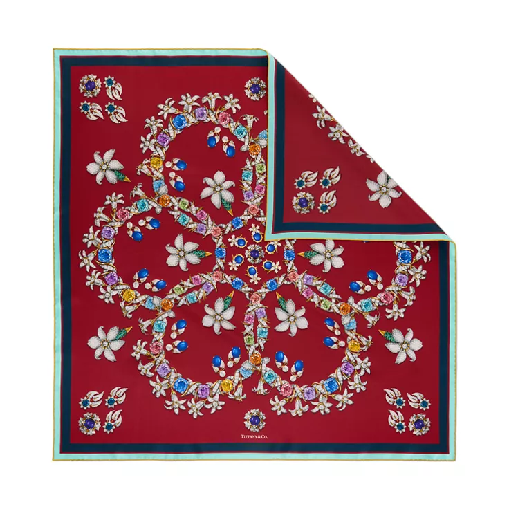 Tiffany Scarves:Jasmine Scarf in Red Silk, 1