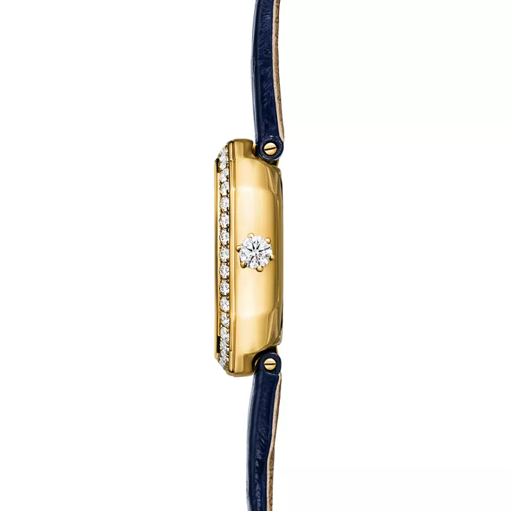 Tiffany Eternity:28 mm Cushion Shaped Watch in Yellow Gold with Diamonds, 4