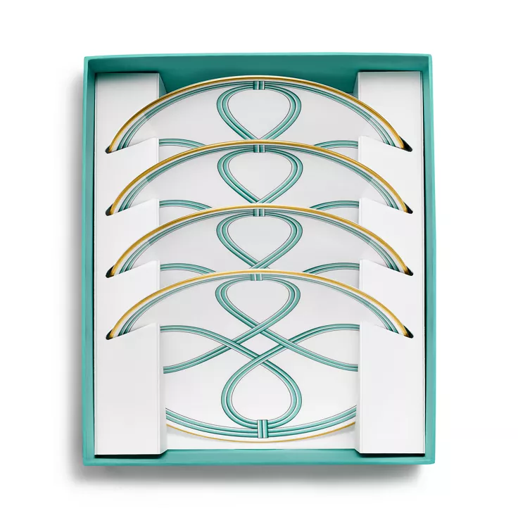 Tiffany Blue Link:Dessert Plates Set of Four, in Bone China, 2