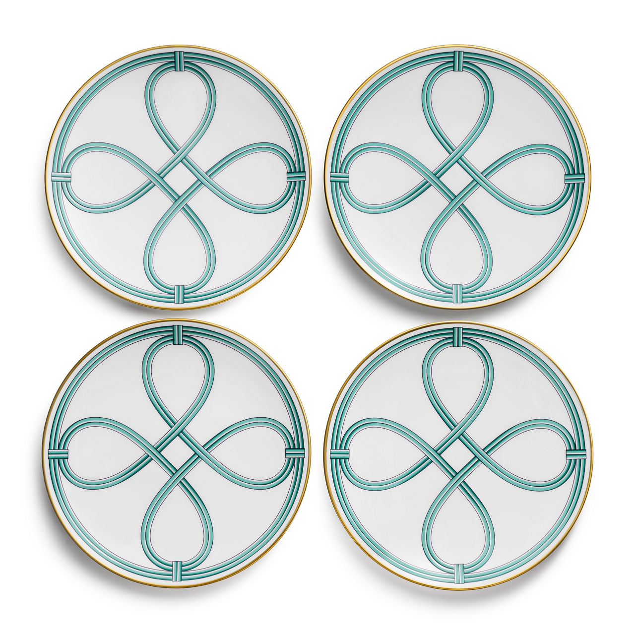 Tiffany Blue Link:Dessert Plates Set of Four, in Bone China