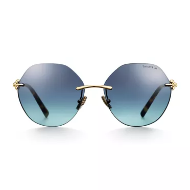 Tiffany HardWear:Sonnenbrille aus blassgoldenem Metall mit Gl&auml;sern mit Farbverlauf, 2