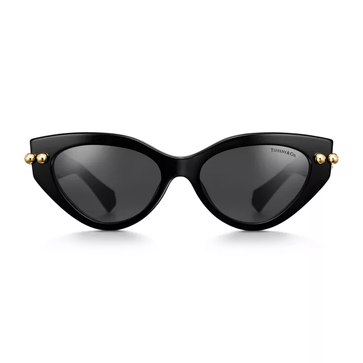 Tiffany HardWear:Sunglasses in Black Acetate with Dark Grey Lenses, 1