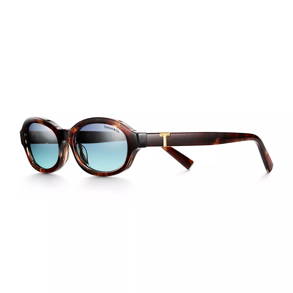 Sunglasses in Spotted Havana Acetate with Gradient Lenses