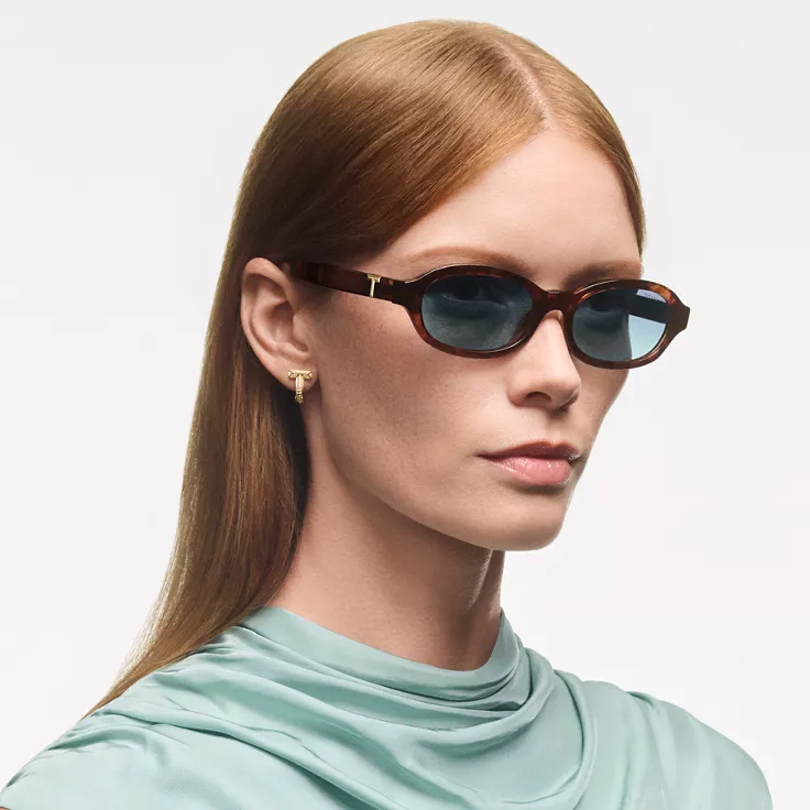 Tiffany T:Sunglasses in Spotted Havana Acetate with Gradient Lenses, 1