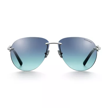 Tiffany HardWear:Sonnenbrille aus silberfarbenem Metall mit Gl&auml;sern mit Farbverlauf, 2