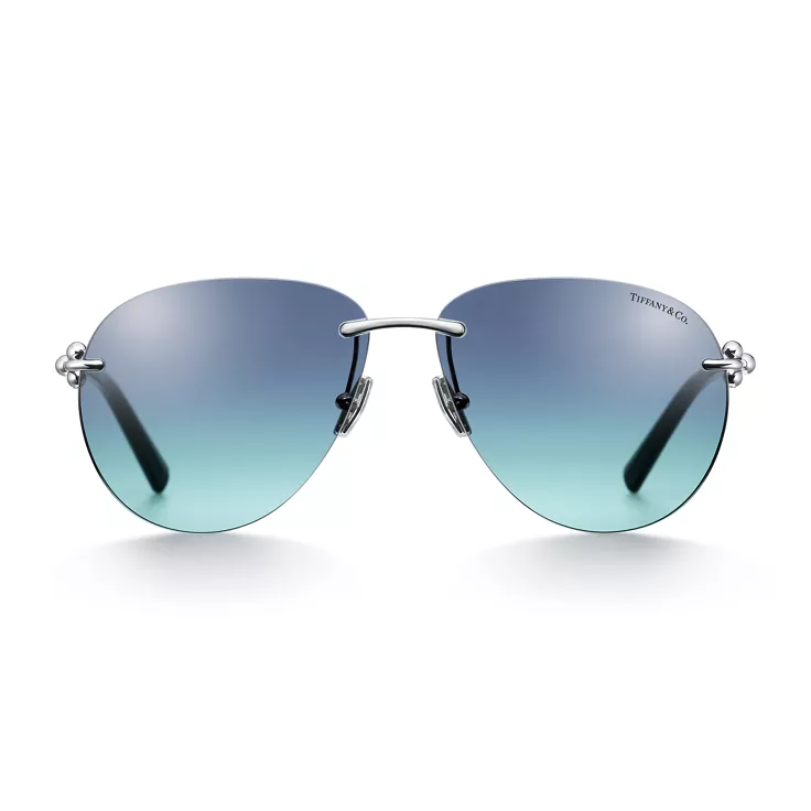 Tiffany HardWear:Sunglasses in Silver-coloured Metal with Gradient Lenses, 1