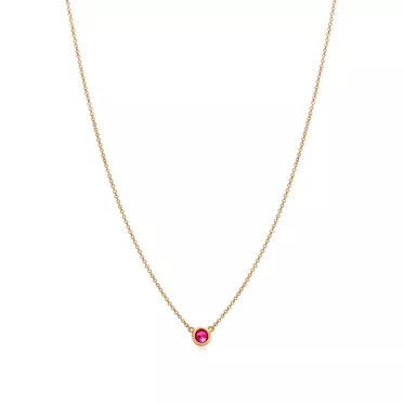 Elsa Peretti&reg;:Color by the Yard Pendant in Yellow Gold with a Ruby, 6