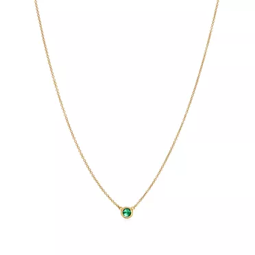 Elsa Peretti&reg;:Color by the Yard Pendant in Yellow Gold with an Emerald, 2